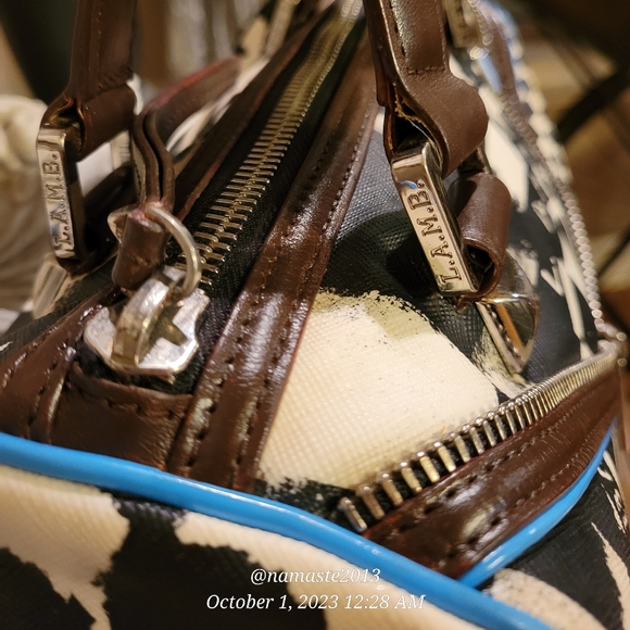 L.A.M.B. by Gwen Stefani Bristol Dartboard Satchel Luxury Designer Handbag #535 - Picture 6 of 14